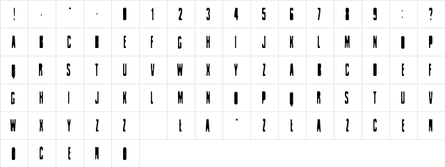 Celofan Regular  glyph index