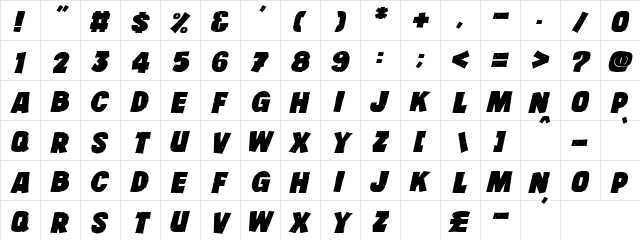 Kids Club House Cursiva  glyph index