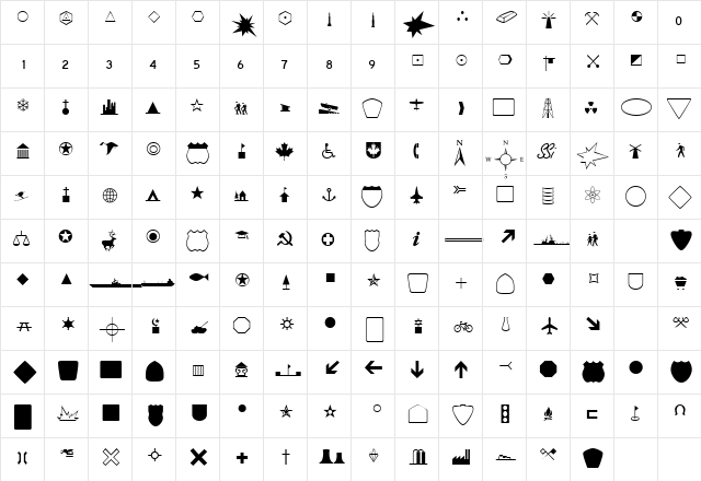 CartographerSSK Regular  glyph index