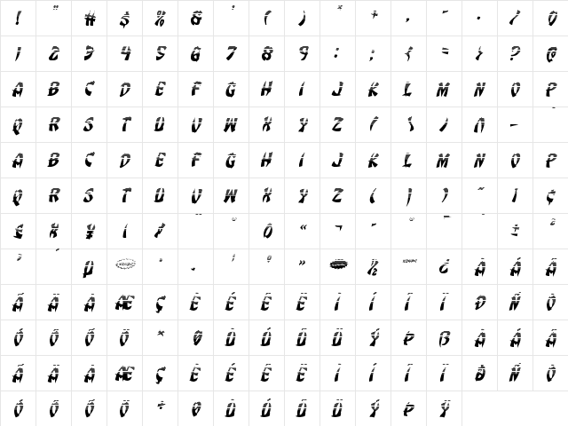 Egg Roll Halftone Regular  glyph index