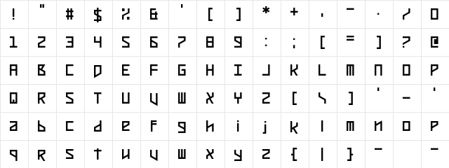 Zosilla Regular  glyph index