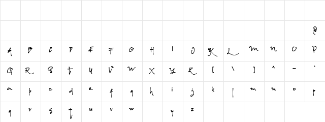 Albanian Regular  glyph index