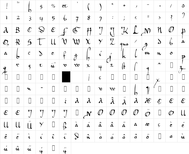 Herman Decanus Light AH Regular  glyph index