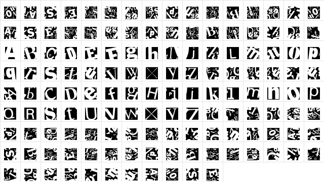 LetterSoupMainz Regular  glyph index