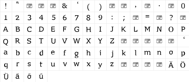 Fusion Demo Regular  glyph index