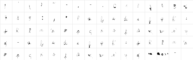 the haine au carre ! Regular  glyph index