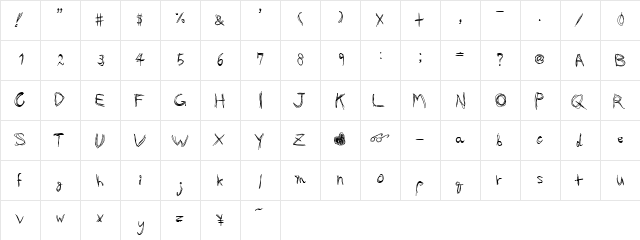 glasses Regular  glyph index