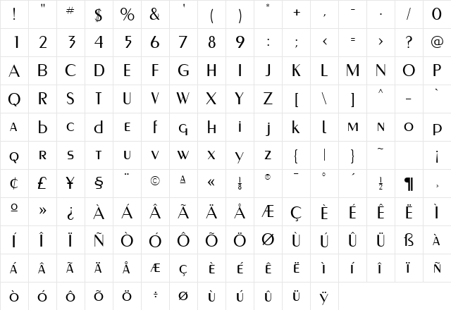 Paquete Light SSi Light  glyph index