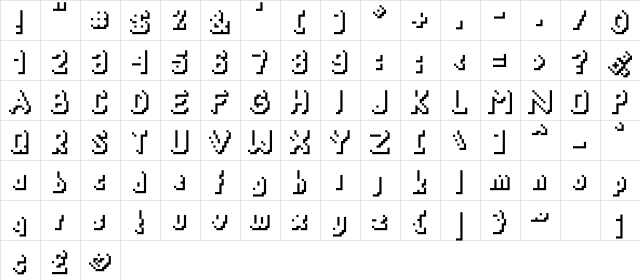 SmackyFormulaSha Medium  glyph index