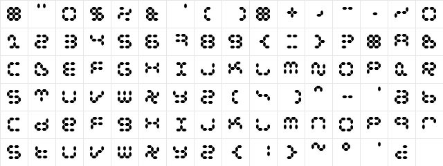 Dspl Regular  glyph index