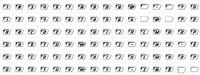 Eyes Only Outline Italic Outline Italic  glyph index