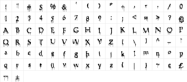 fuehrer Regular  glyph index