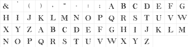 Beffle Regular  glyph index