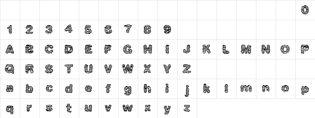 African Regular  glyph index