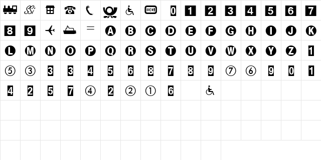 FormatPiOneSSK Regular  glyph index