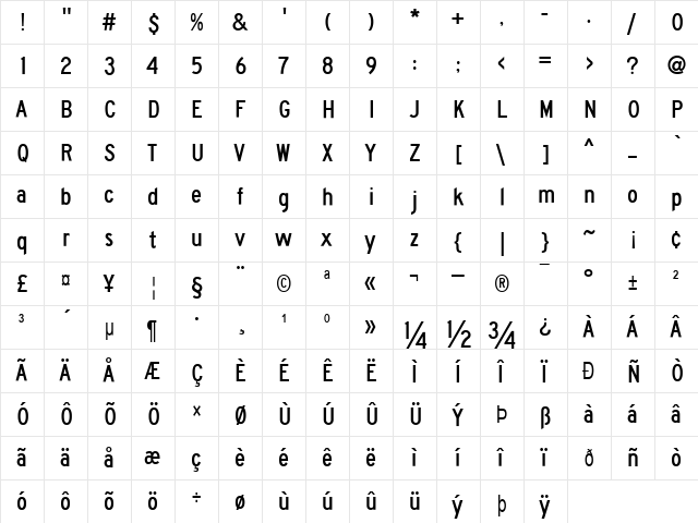 Roadgeek 2005 Series C Regular  glyph index