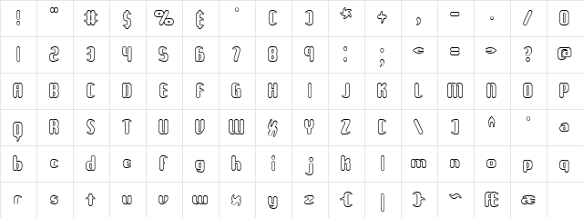 Unexplored Galaxies O (BRK) Regular  glyph index