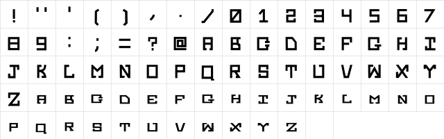 Kasattack Regular  glyph index