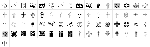 Christian Crosses II Regular  glyph index