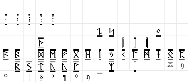 Germanic Runes-2 Regular  glyph index