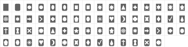 Slats n Things Normal  glyph index