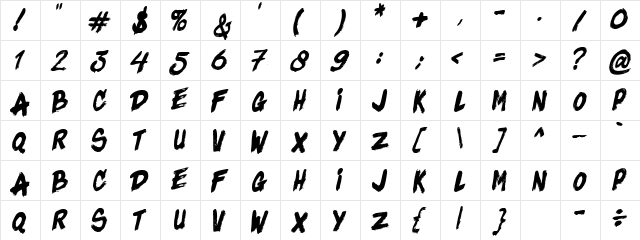The Army Of God Regular  glyph index