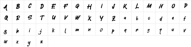Silent FREE Regular  glyph index
