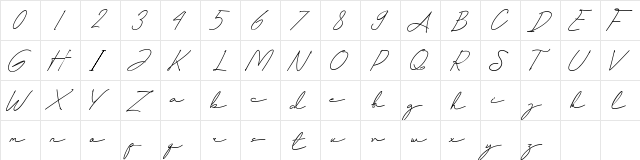 Helleny Regular  glyph index