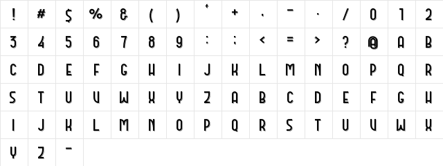 DOMCO 02 Regular  glyph index