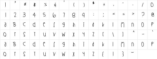Flawless Medium  glyph index