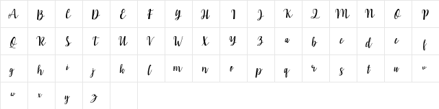 hanna hanni Regular  glyph index