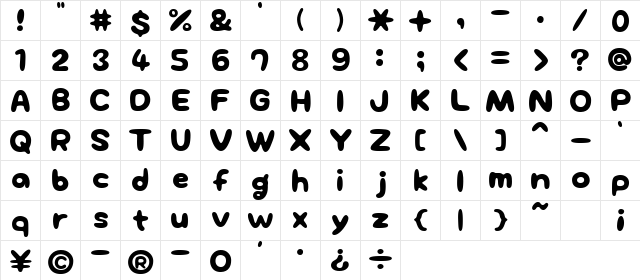 NeponAL Regular  glyph index