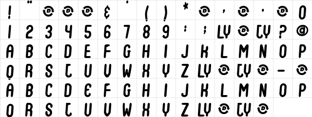 Truth Regular  glyph index