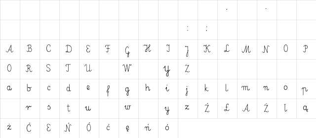 Elementarz Regular  glyph index