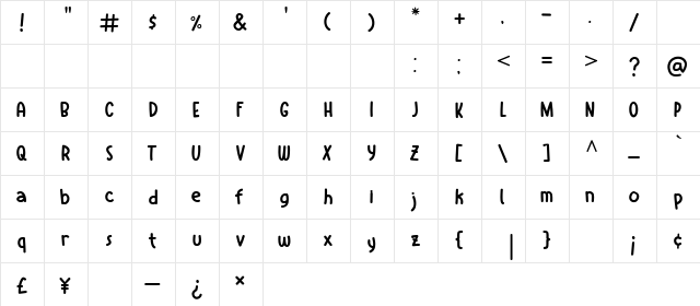 RelayfunDEMO Regular  glyph index