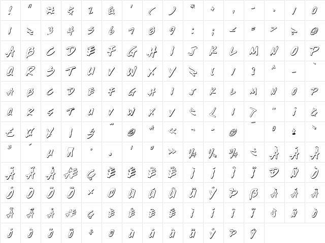 Write Off Outline Outline  glyph index