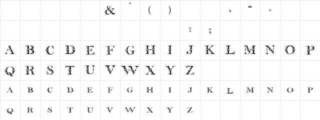DALMATION Normal  glyph index