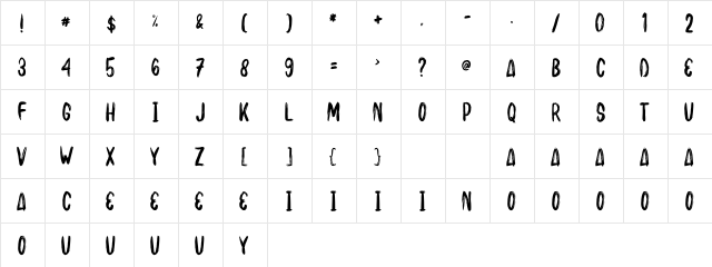 BAKUSHO Regular  glyph index