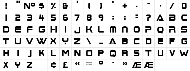 BoomBox Normal  glyph index