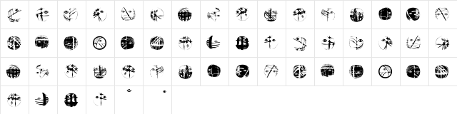 EclectHeads Regular  glyph index