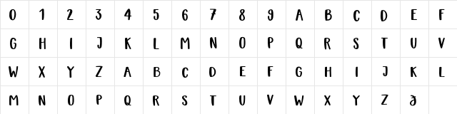 Brotherley Bold  glyph index