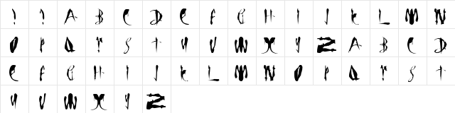 LMS Bloody Brujah Regular  glyph index