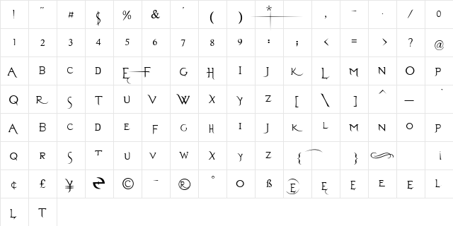 Typeface 頄raftlight/Aeryn/Wind-Up Records 2003. All Rights Reserved Regular  glyph index