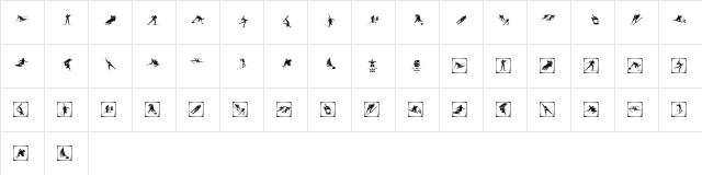 Vancouver2010 PictogramsBW Regular  glyph index