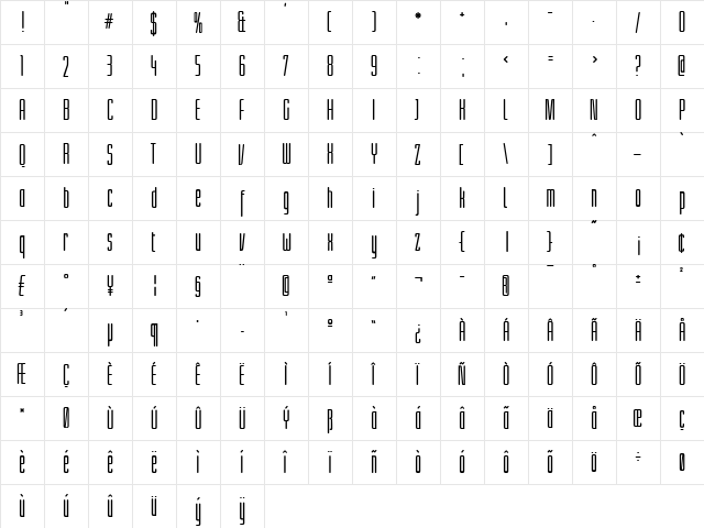 LinotypeLichtwerk Bold  glyph index