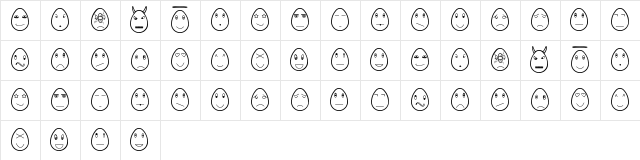 eggfaces tfb Regular  glyph index