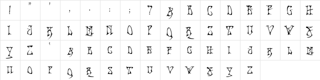 BadAcid!" Regular  glyph index