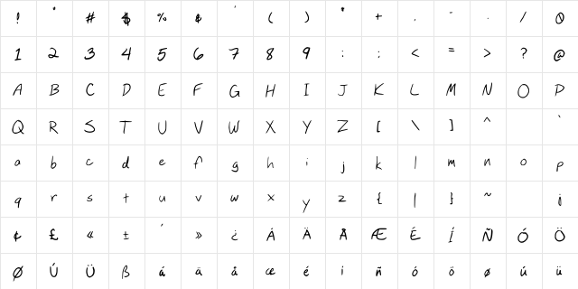 Jack hand Medium  glyph index