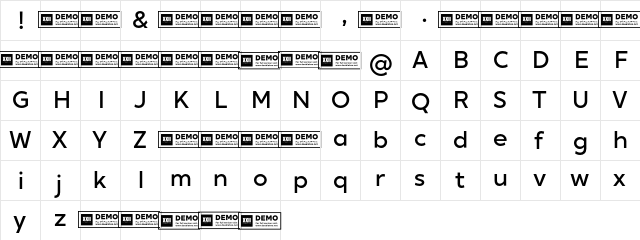 XXII Geom DEMO Medium  glyph index