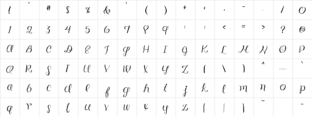 FB Meadow FB Meadow  glyph index